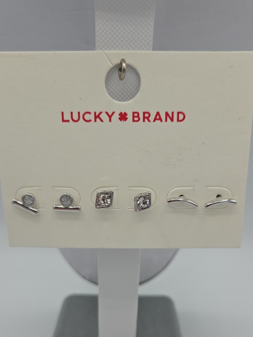 5 for $25! Lucky Brand Silver Tone Mixed Stud Earring Set - Silver Tone